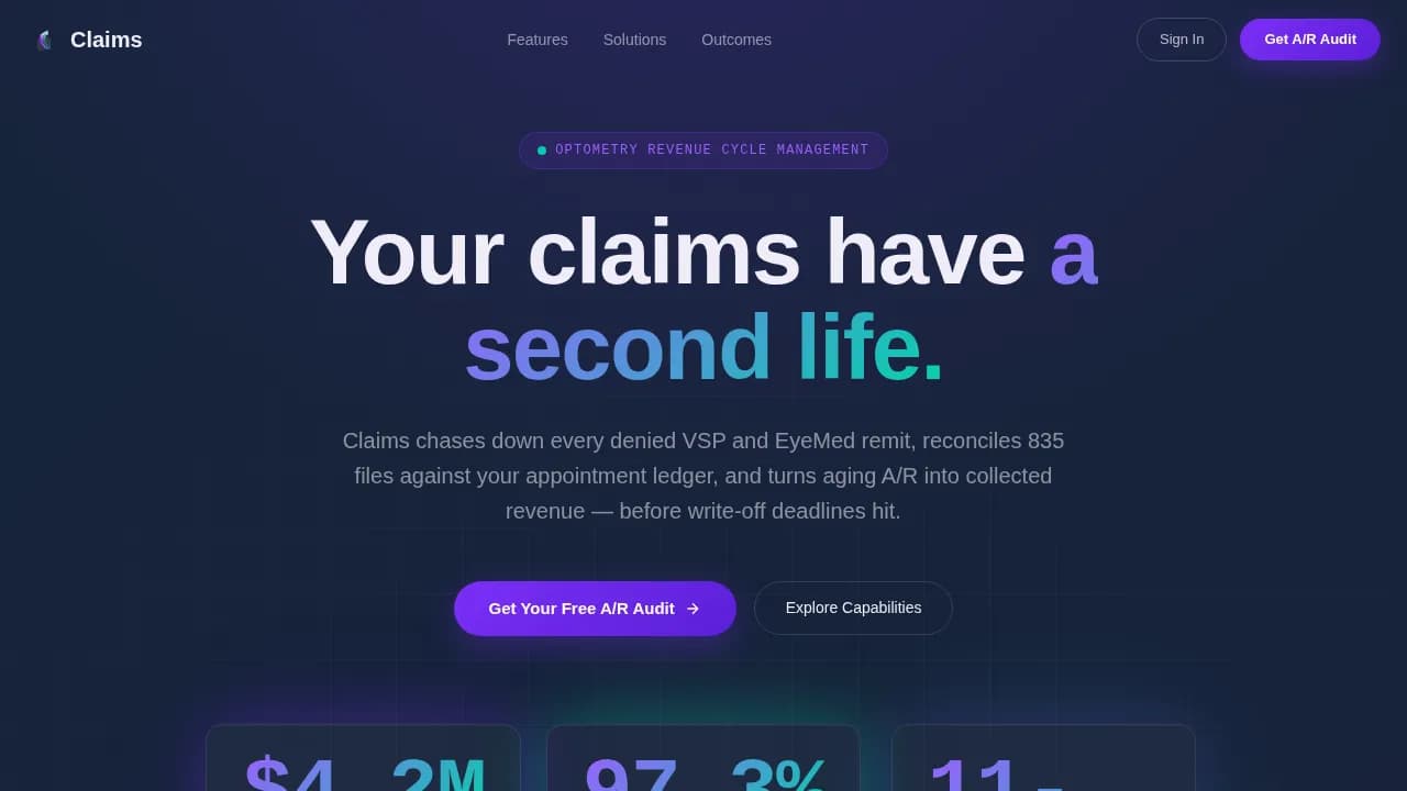 Optometry Software Appointment Booking Website Template