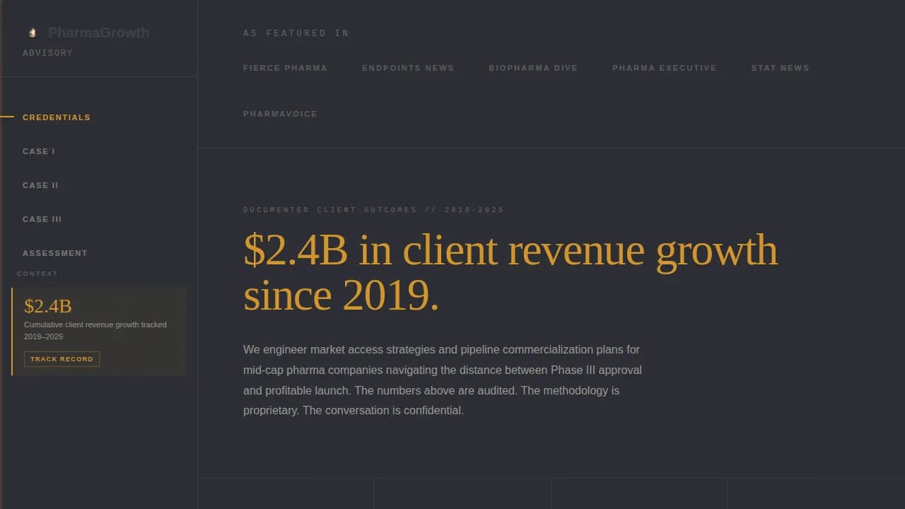 Access — Confidential Pharmaceutical Strategy Landing Page Template