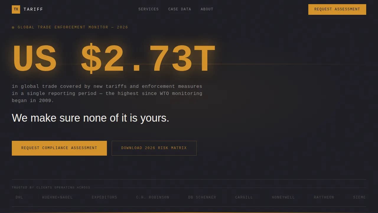 Nexus — Intelligent Trade Compliance Landing Page Template