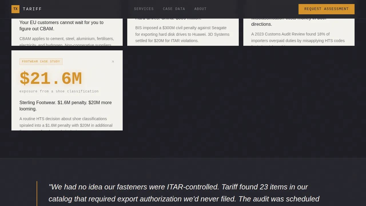 Nexus — Intelligent Trade Compliance Landing Page Template