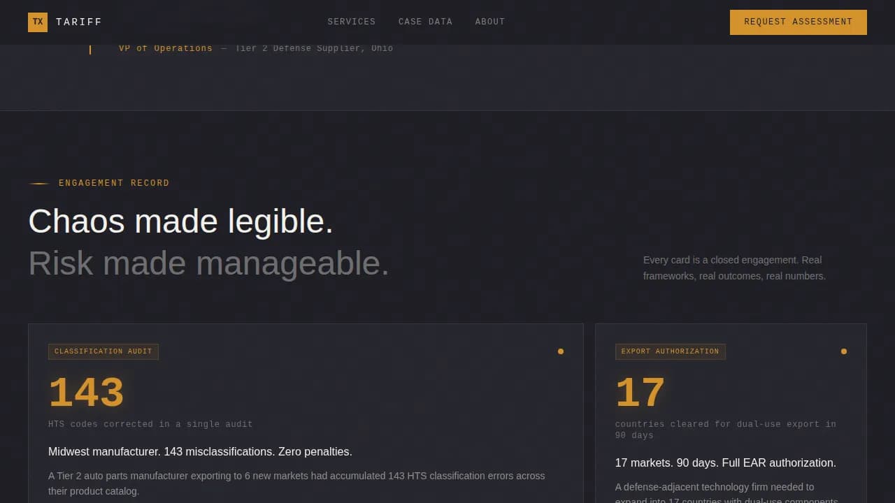 Nexus — Intelligent Trade Compliance Landing Page Template