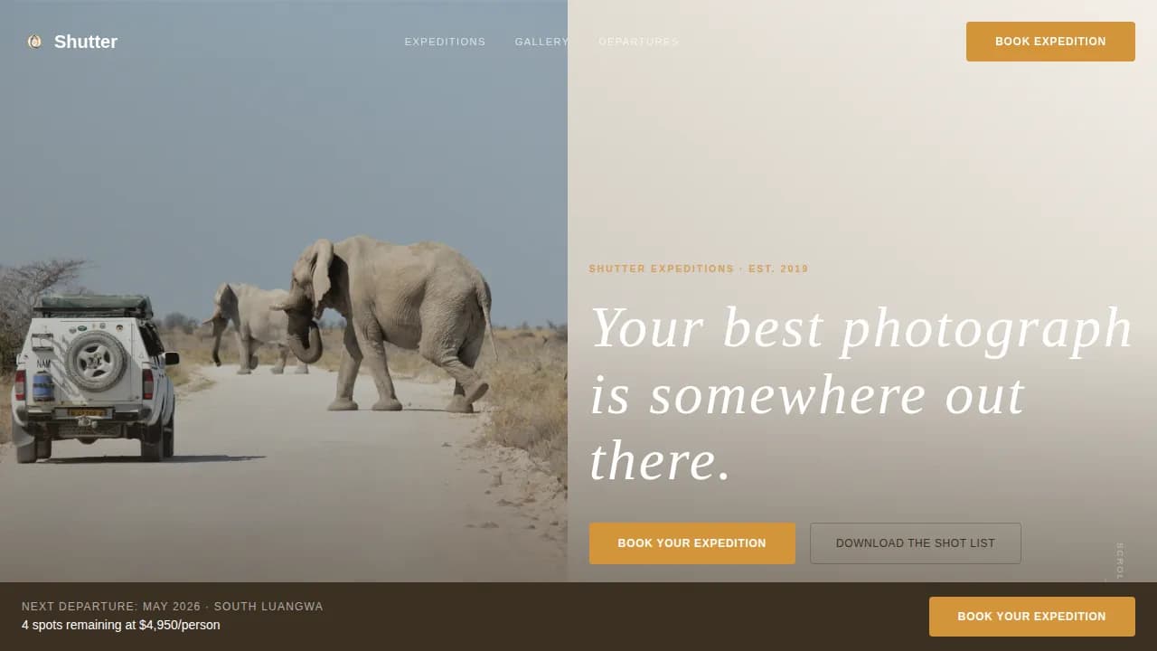 Specialist Wildlife & Conservation Appointment Booking Website Template