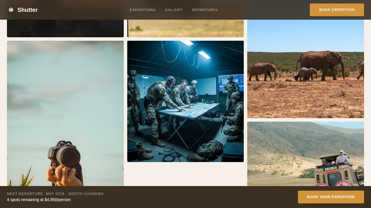 Specialist Wildlife & Conservation Appointment Booking Website Template