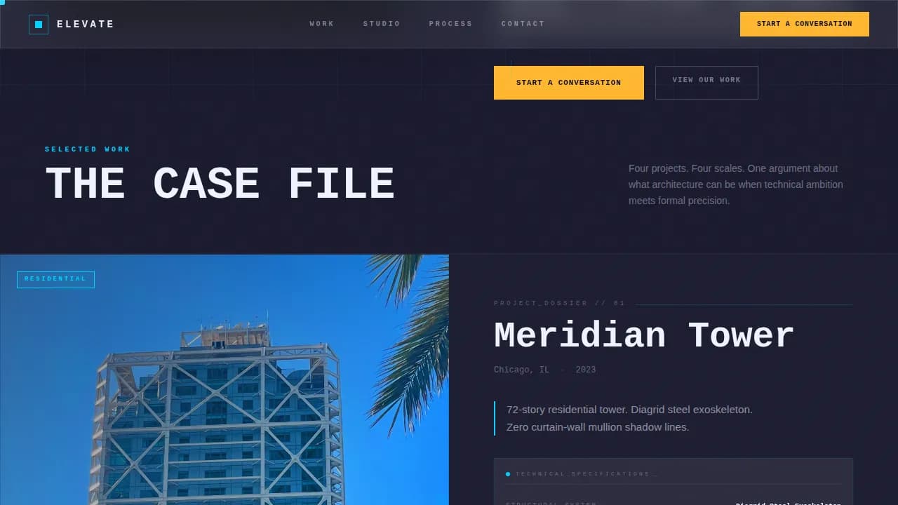 Architecture Firm Portfolio & Case Study Website Template