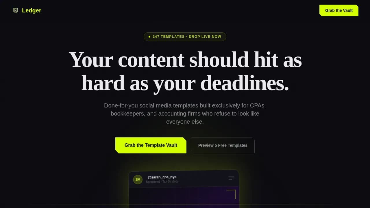 Accounting Digital Presence Portfolio & Case Study Website Template