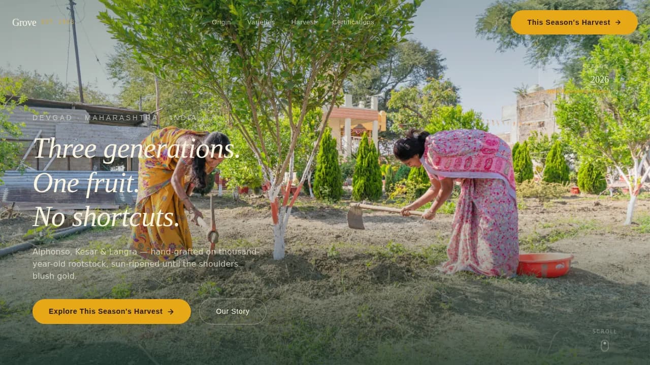 Orchard — Mango Plantation Landing Page Template