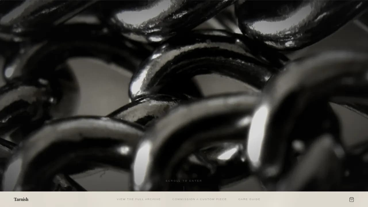 Tarnish — Artisanal Jewelry Brand Landing Page Template