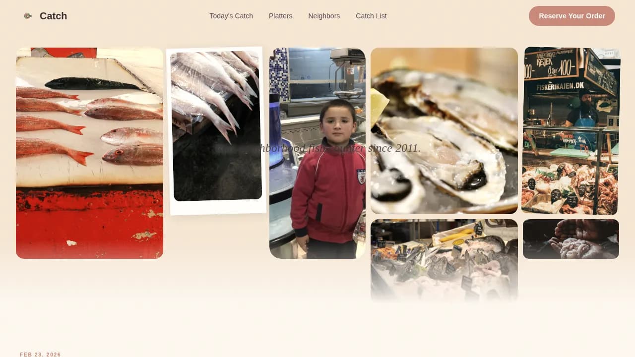 Meat & Seafood Appointment Booking Website Template