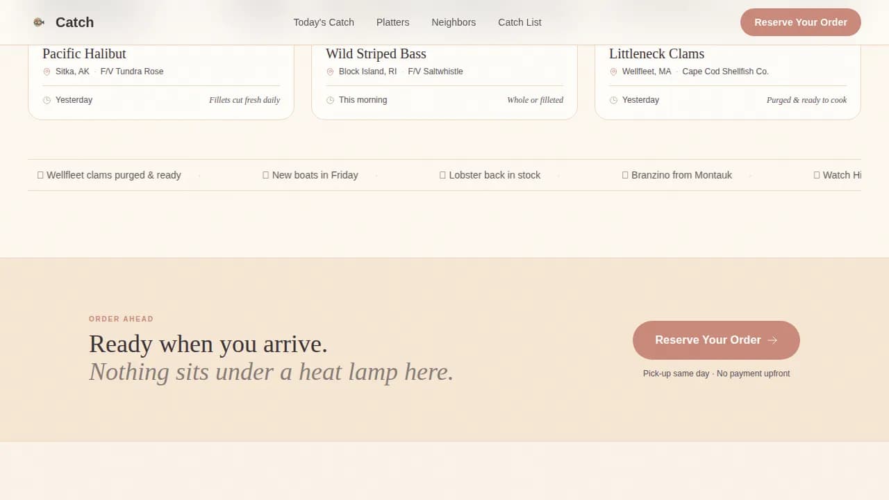 Meat & Seafood Appointment Booking Website Template