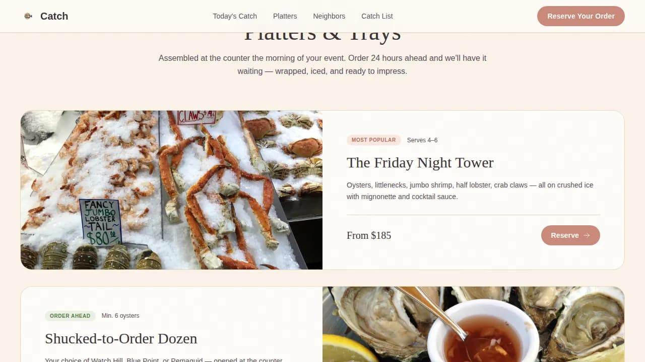Meat & Seafood Appointment Booking Website Template