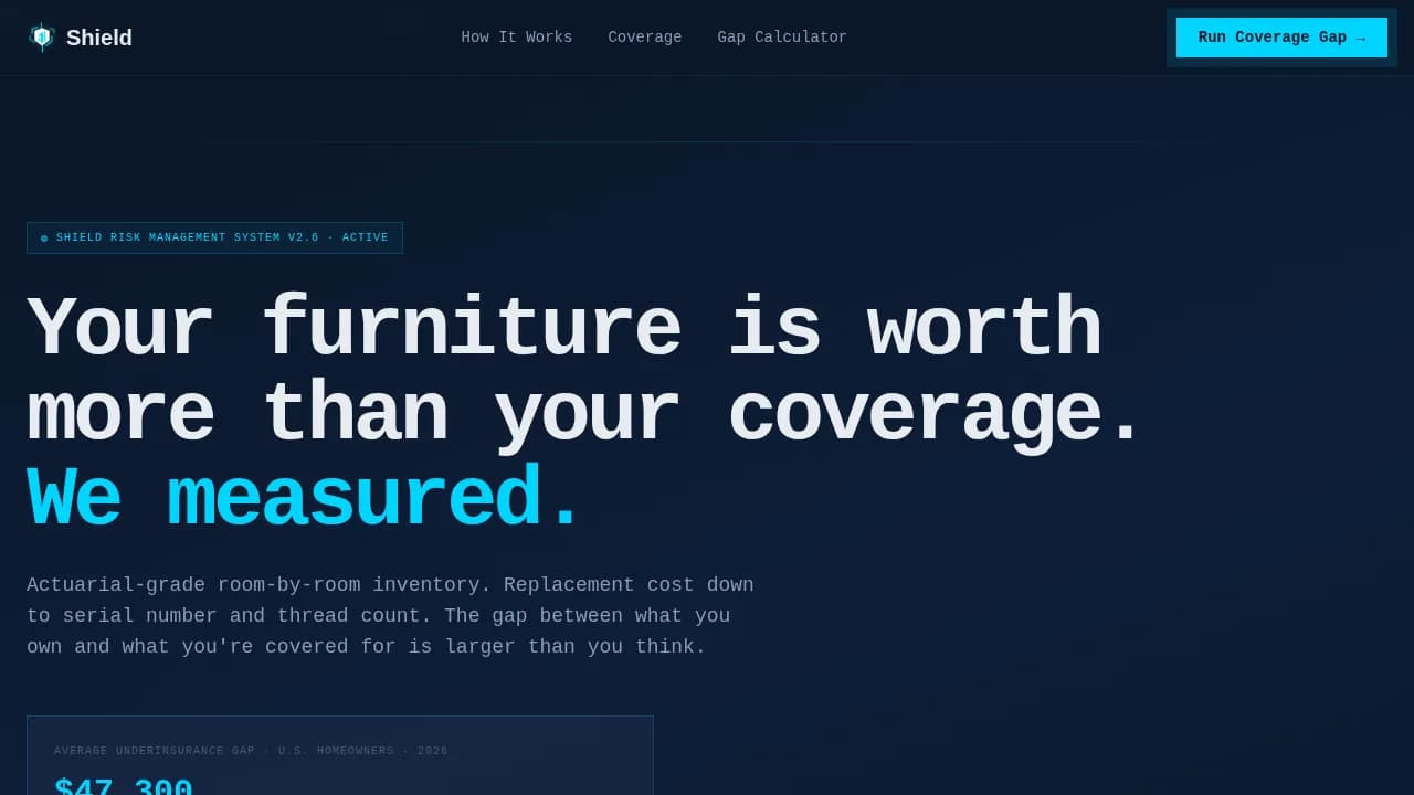 Shield - Precision Coverage Gap Landing Page Template