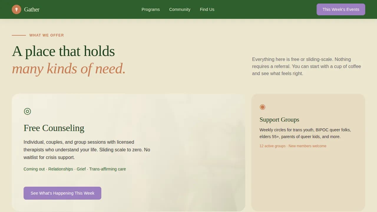 LGBTQ+ Organization Reviews & Testimonials Website Template