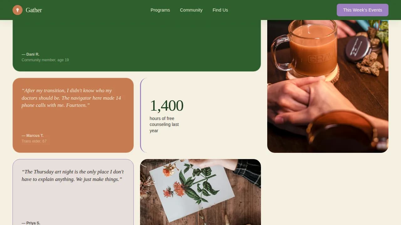 LGBTQ+ Organization Reviews & Testimonials Website Template