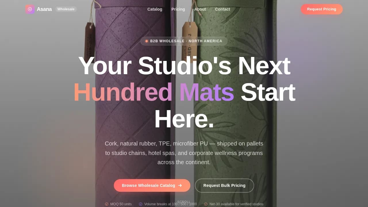 Namaste — Wholesale Yoga Mats Landing Page Template