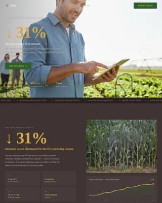Harvest — Precision Agriculture Platform Landing Page Template