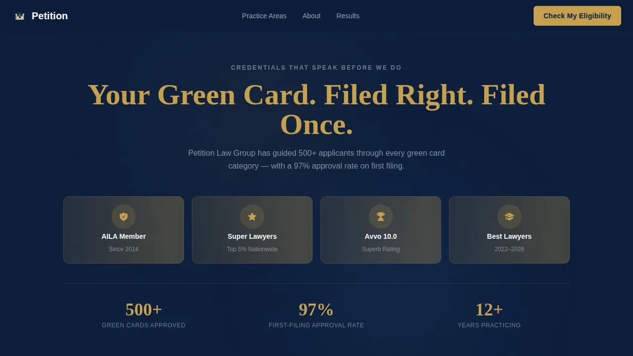 Visa — Immigration Attorney Landing Page Template