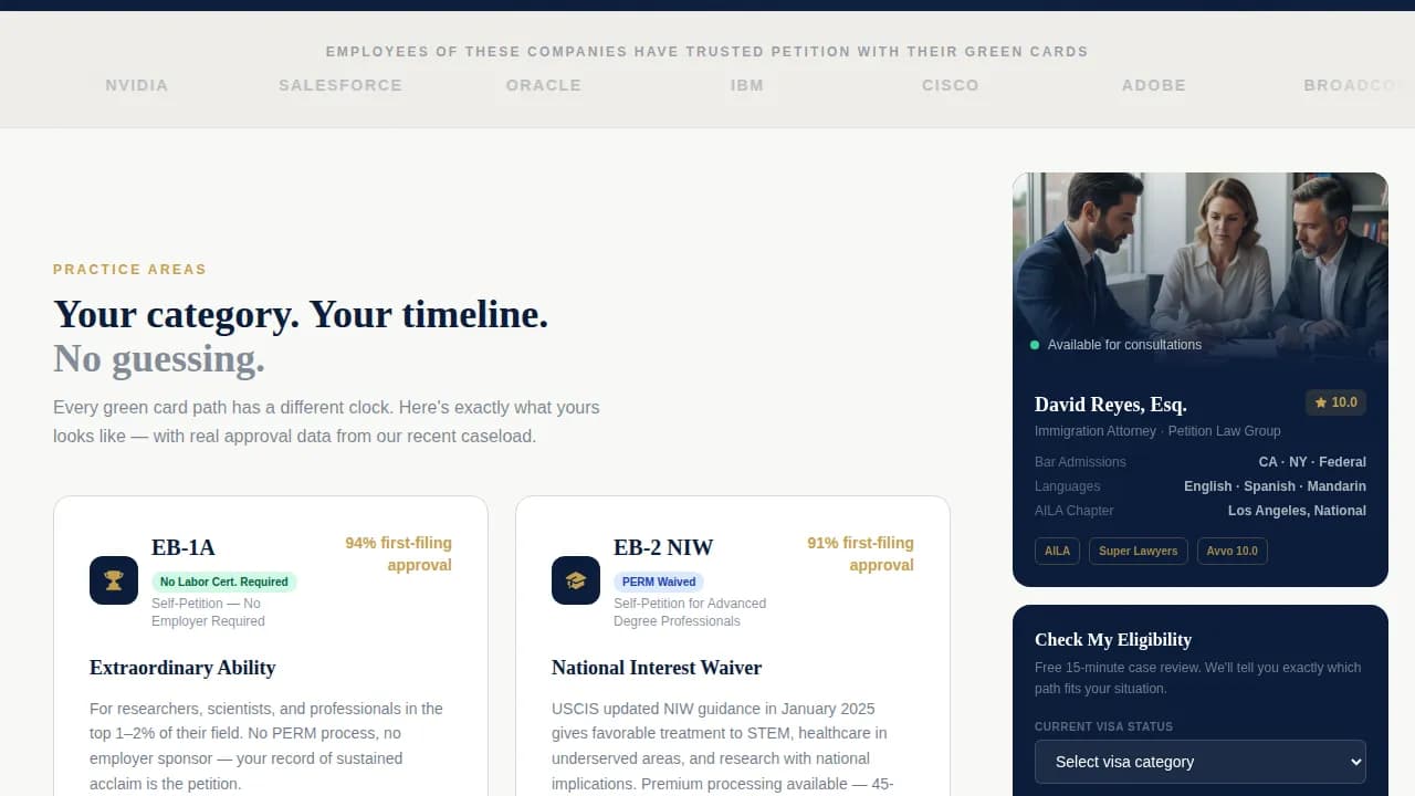Visa — Immigration Attorney Landing Page Template
