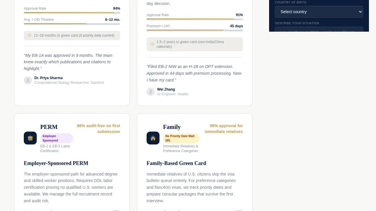Visa — Immigration Attorney Landing Page Template