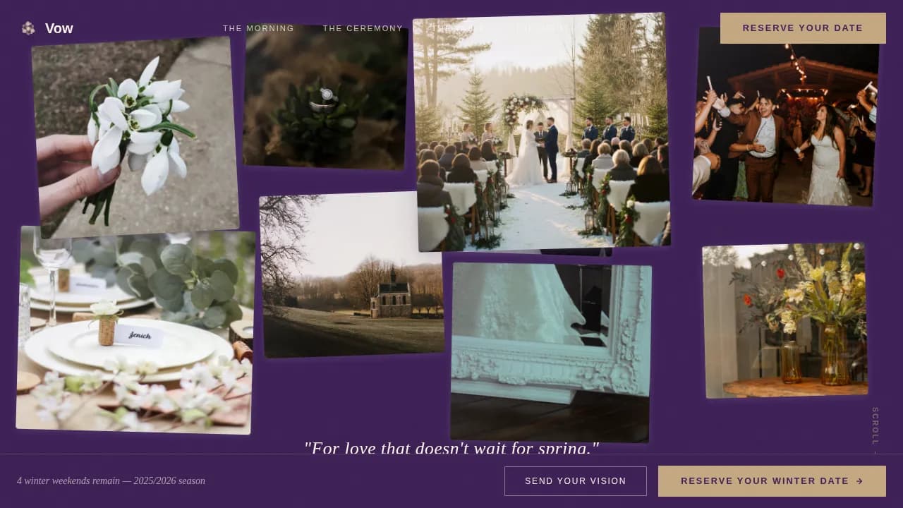 Vow — Wedding Planner Landing Page Template