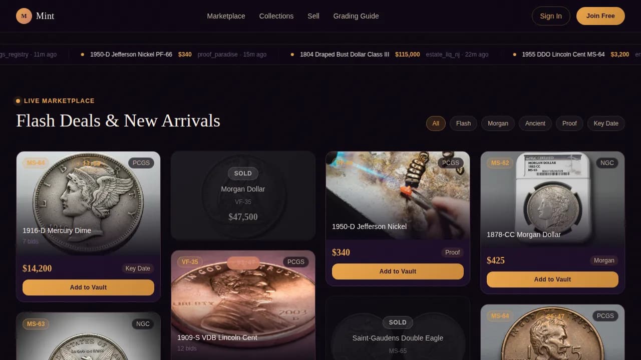 Coin & Numismatics Professional Website Template