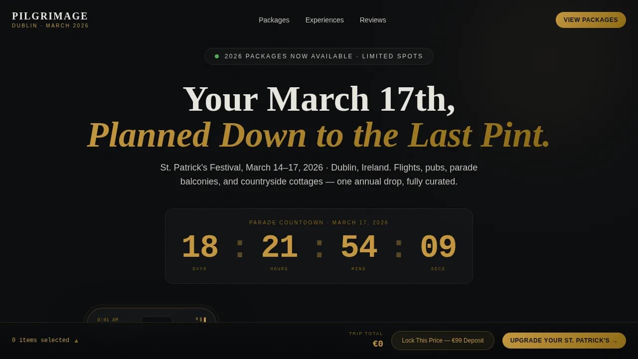 Advanced St. Patrick's Day Business Pre-Launch & Coming Soon Website Template