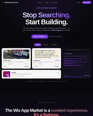 Nexus — Curated Plugin Ecosystem Landing Page Template