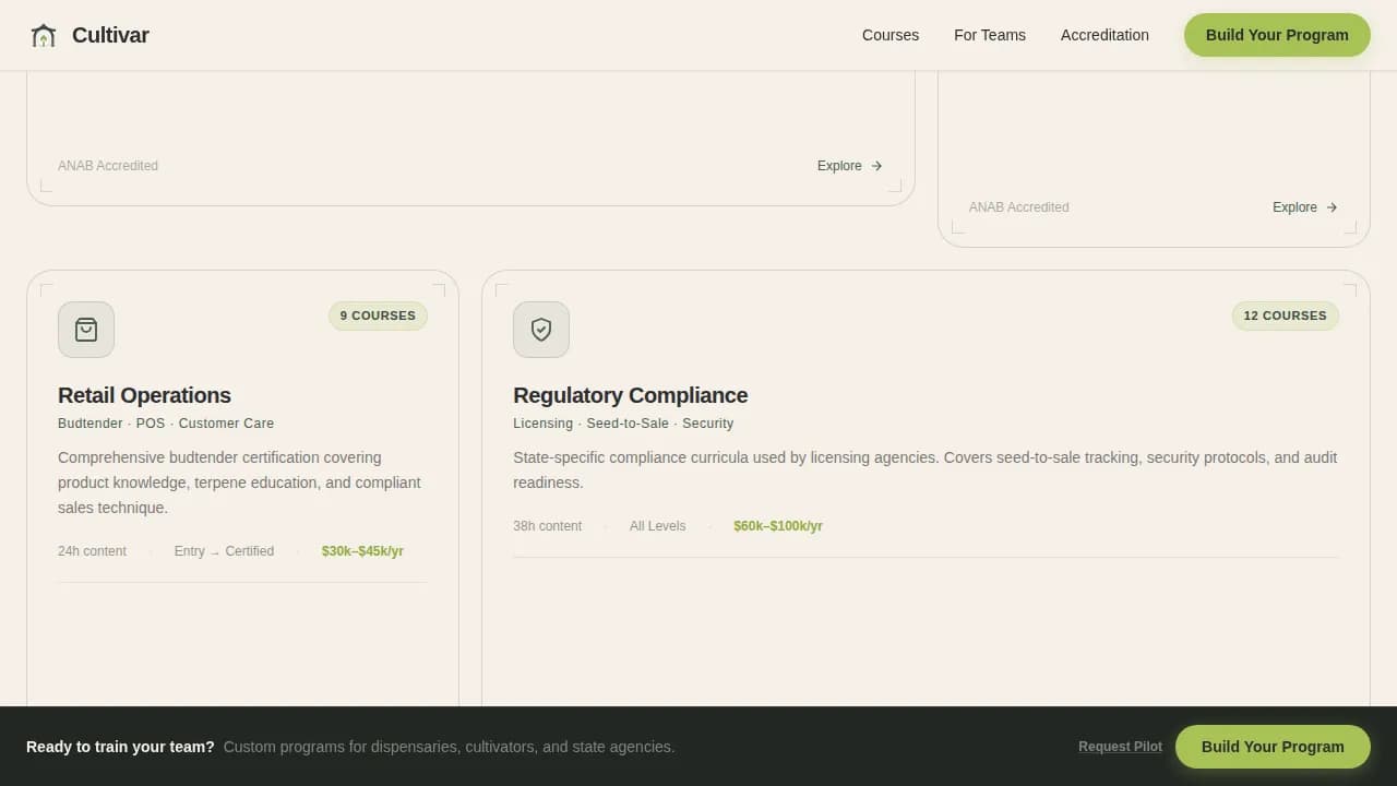 Cannabis Industry Education Website Template