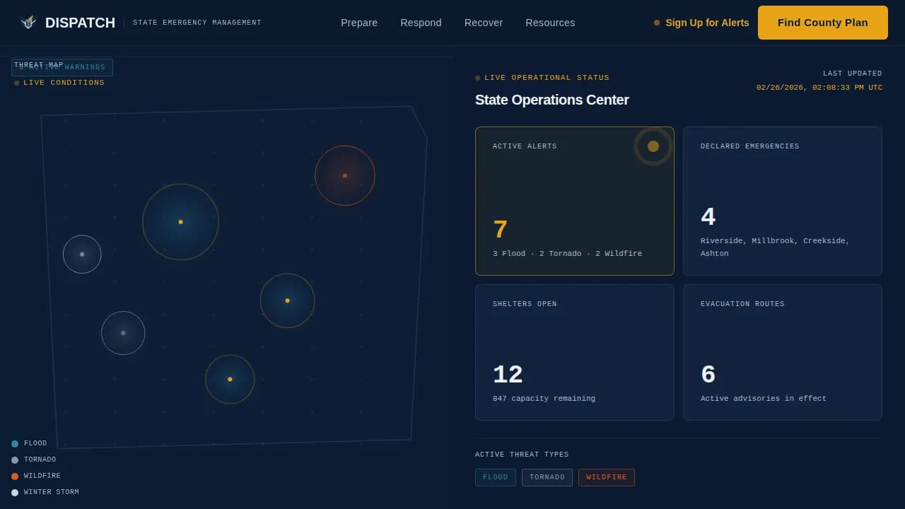 Emergency Management Government Professional Website Template
