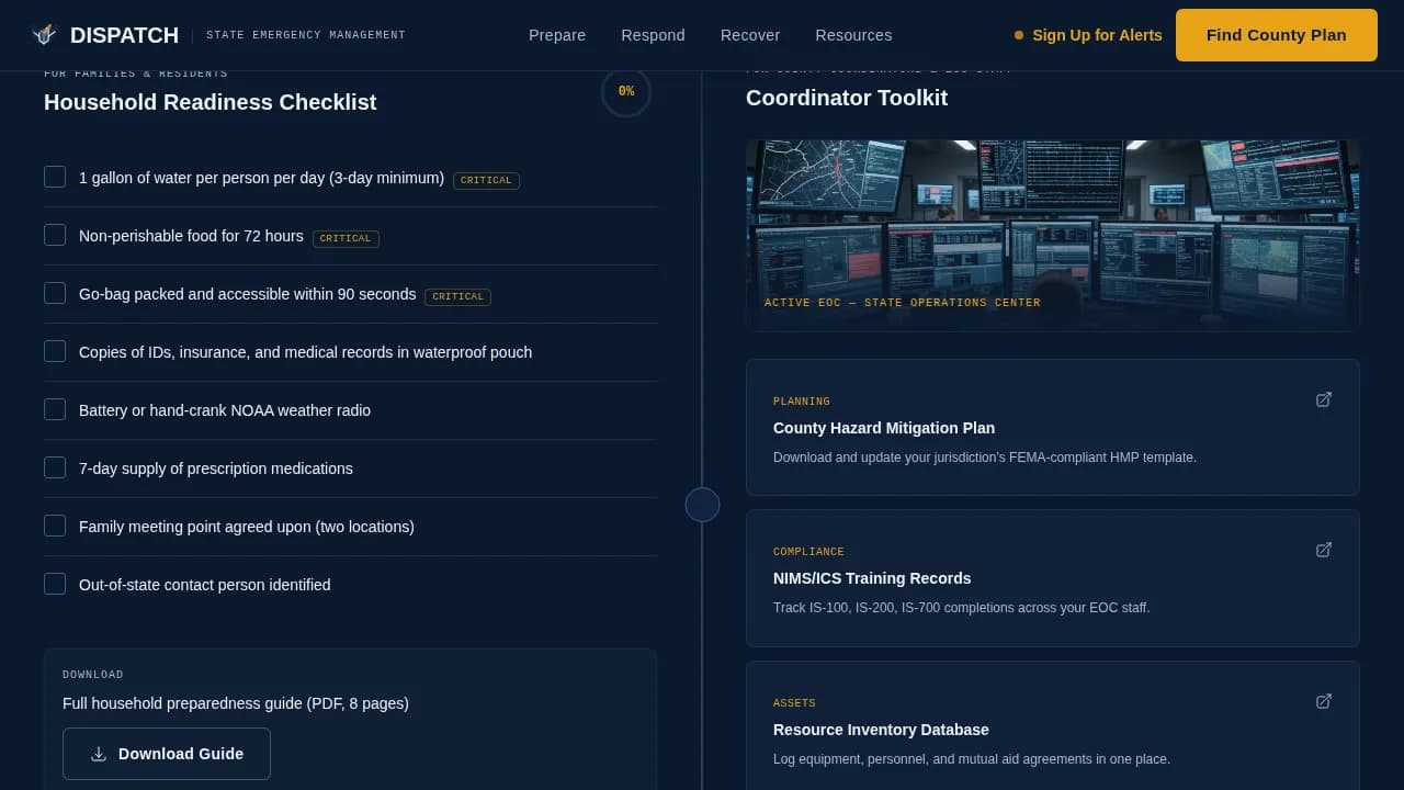 Emergency Management Government Professional Website Template
