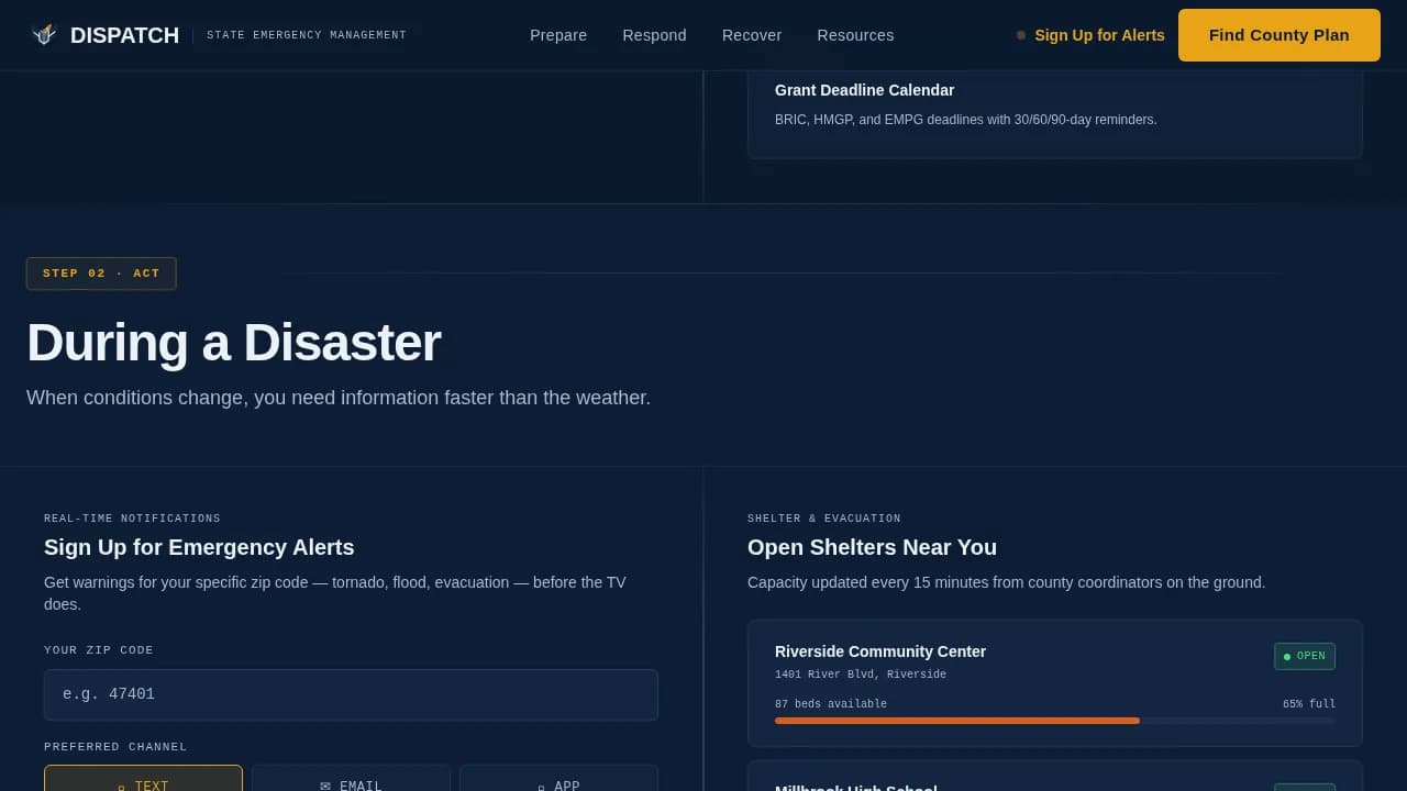 Emergency Management Government Professional Website Template