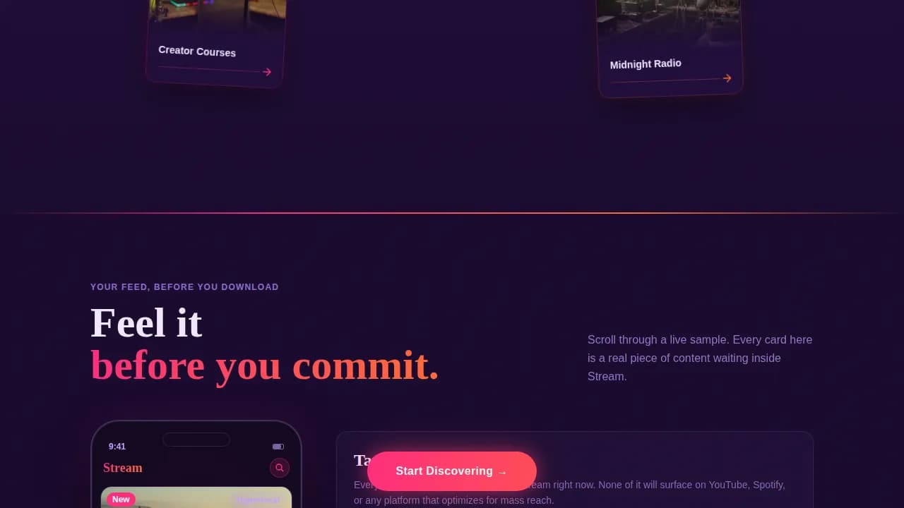 Stream — Neon Streaming Platform Landing Page Template