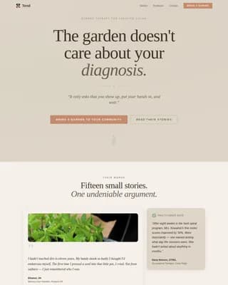 Bloom — Therapeutic Garden Wellness Landing Page Template
