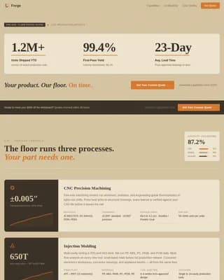 Manufacturing Company Portfolio Website Template