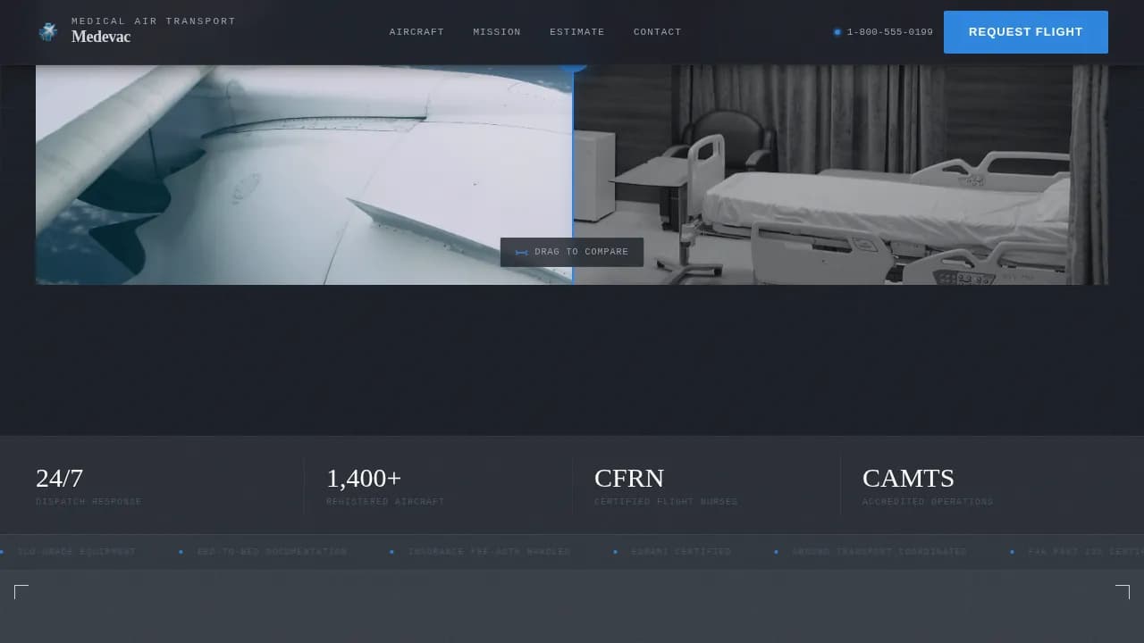 Medevac — Emergency Air Transport Landing Page Template