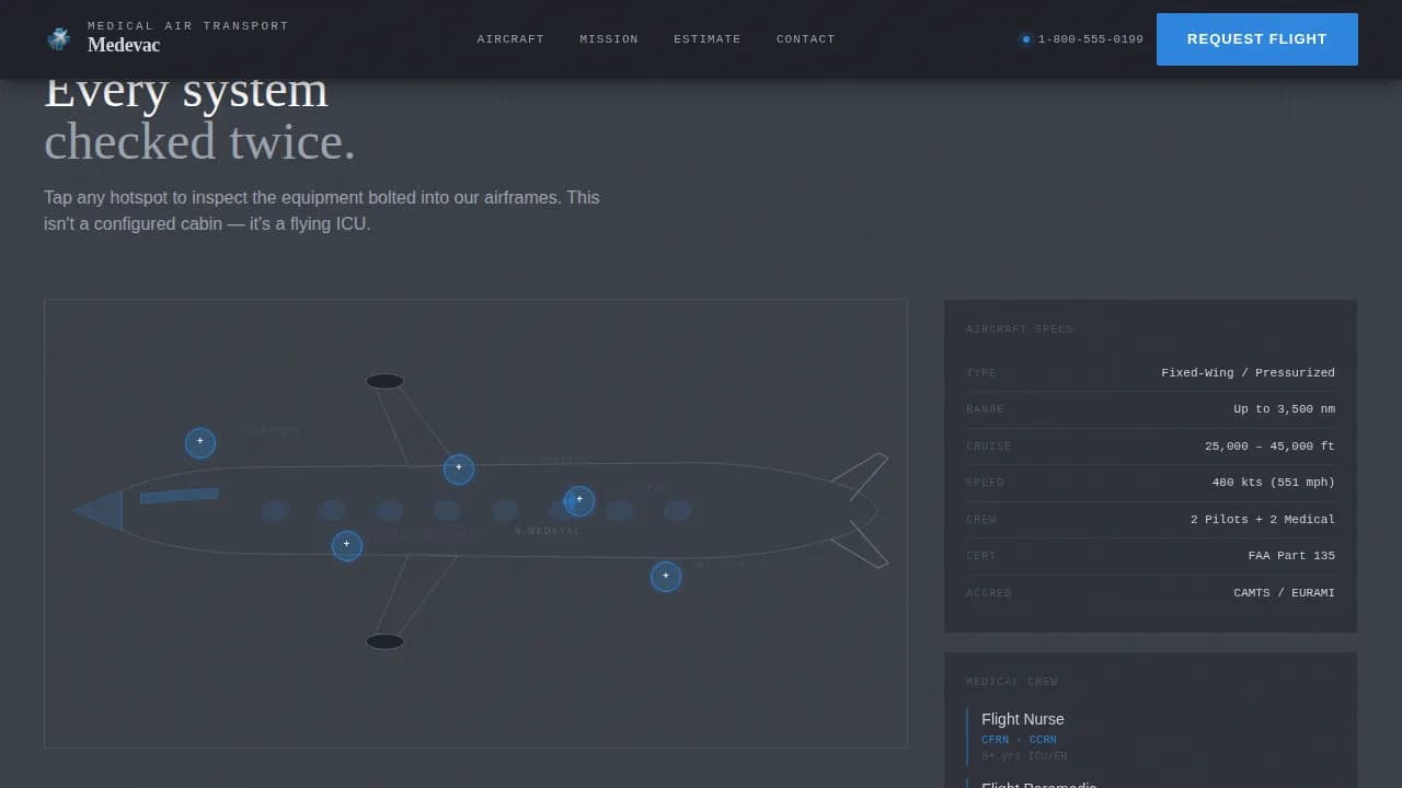 Medevac — Emergency Air Transport Landing Page Template