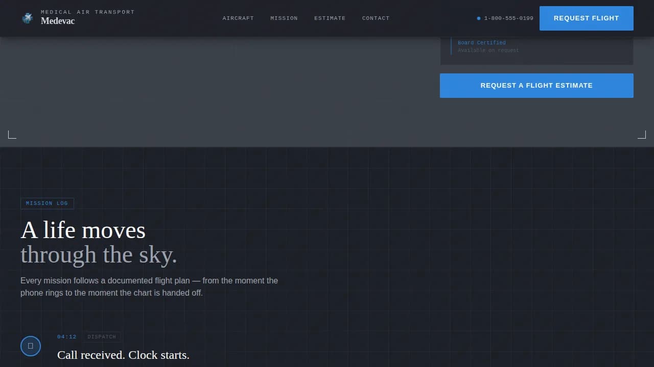 Medevac — Emergency Air Transport Landing Page Template