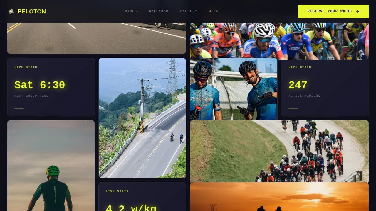 Velocity — Dynamic Cycling Federation Landing Page Template