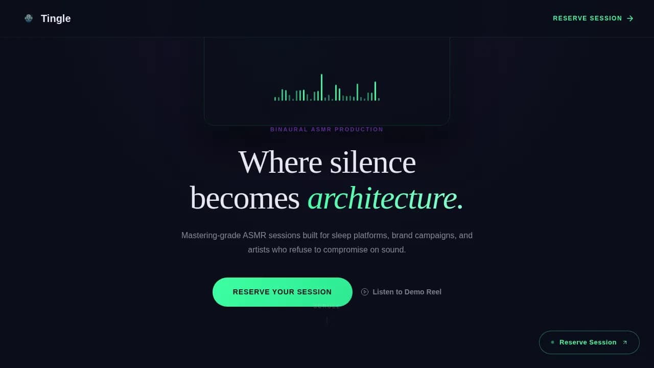 Sound & Audio Production Booking Website Template