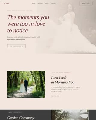 Vow — Cinematic Wedding Videography Landing Page Template