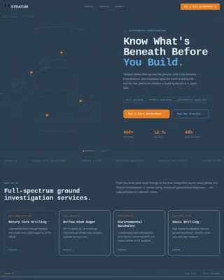Bedrock — Comprehensive Geological Assessment Landing Page Template