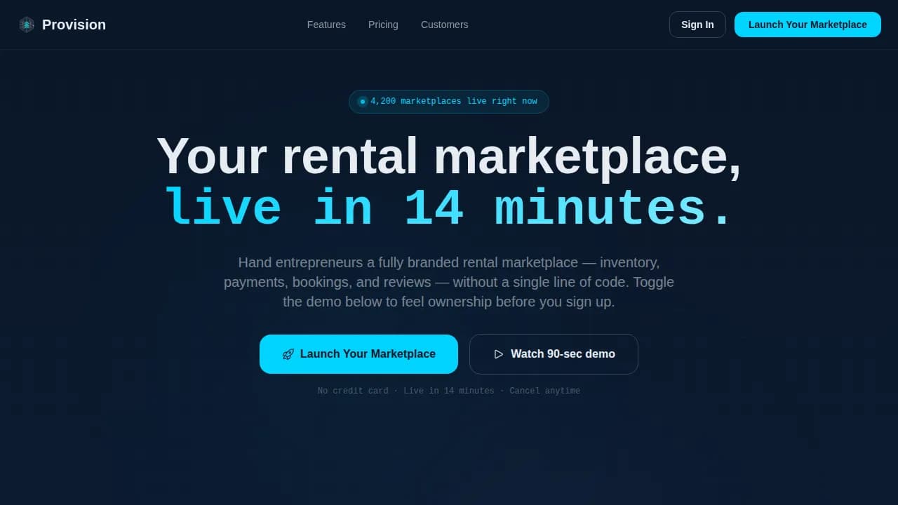 Nexus — Seamless Equipment Rental Landing Page Template