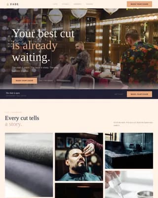 Fade — Premium Men Grooming Salon Landing Page Template