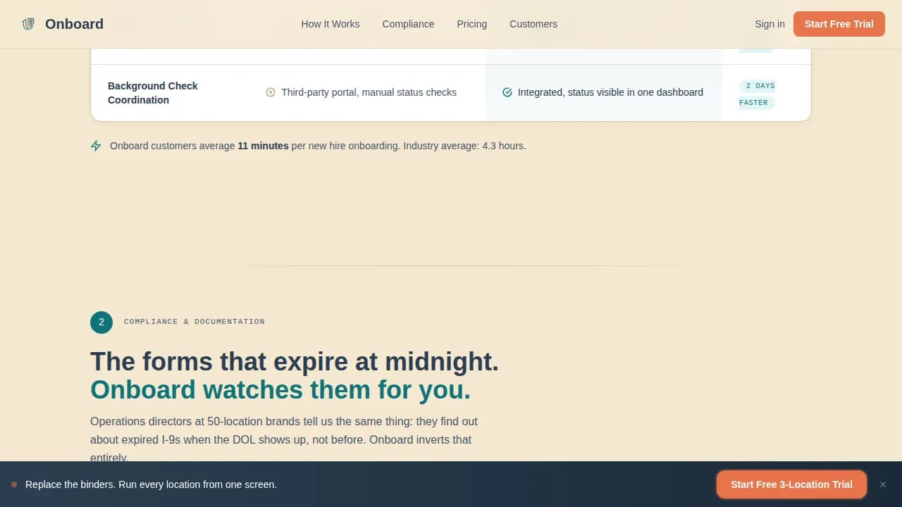 Onboard — Elite Franchise Compliance Landing Page Template