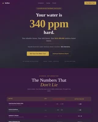 Soften — Smart Water Filtration Landing Page Template