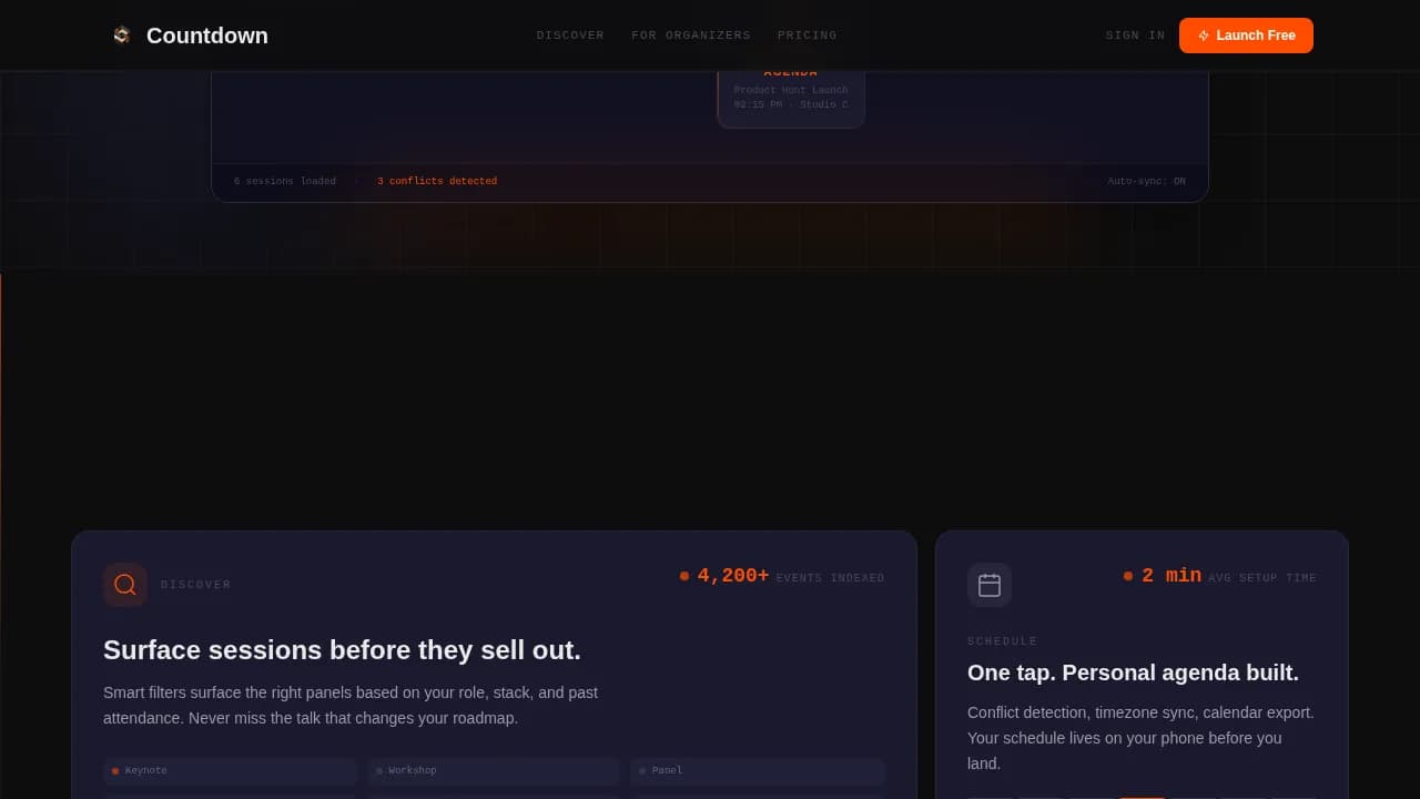 Event Discovery Platform Pre-Launch Countdown Website Template