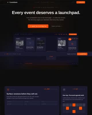 Event Discovery Platform Pre-Launch Countdown Website Template
