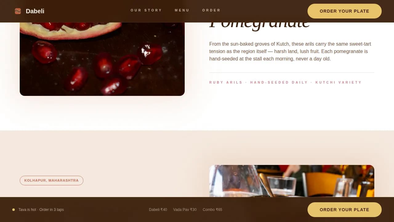 Dabeli — Premier Gourmet Street Food Landing Page Template