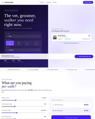 Specialist Pet Care Digital Presence Cost Estimator Website Template