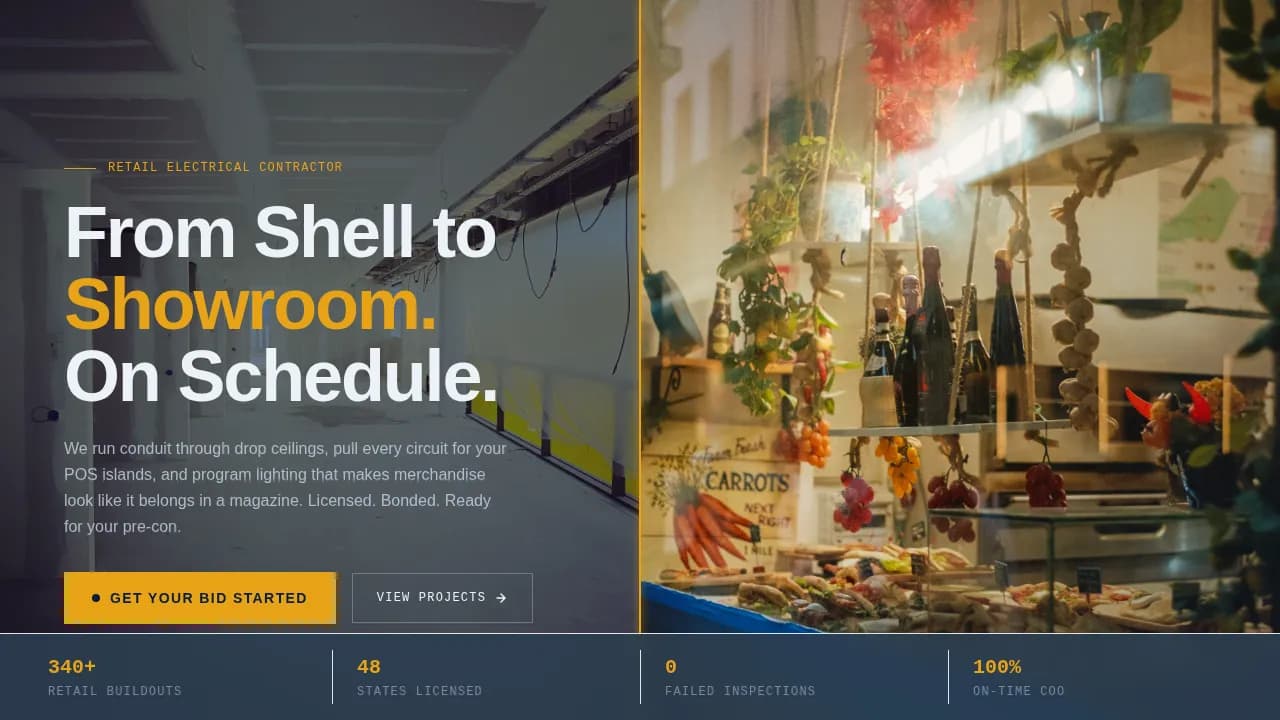 Advanced Retail Store Construction Appointment Booking Website Template