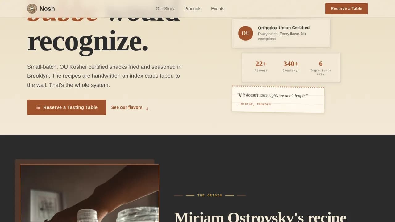 Kosher Food & Dining Appointment Booking Website Template
